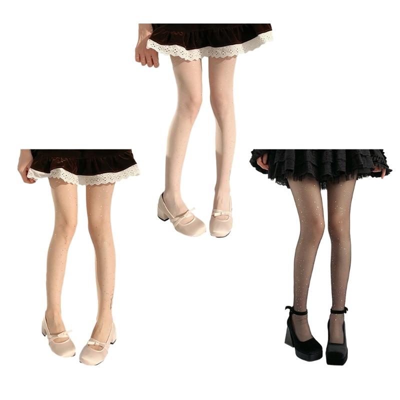 Women's Shimmer Tights Control Top Pantyhose Sparkly Sequins Pantyhose Tights Sheer Stockings