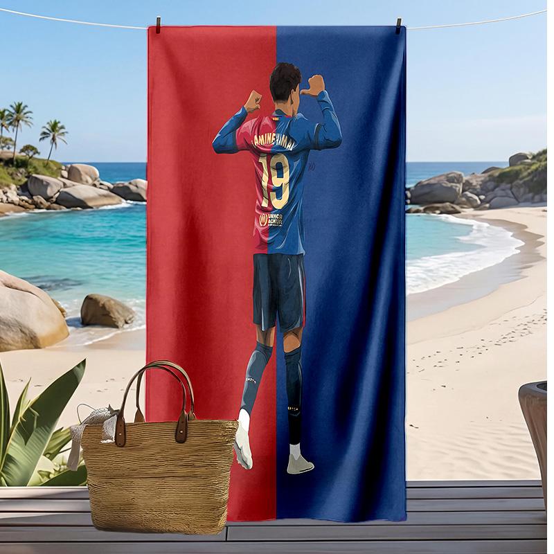 Inter Printed Beach Towel Quick Dry Soft TowelPortable Large Rectangular Beach Blanket for Travel Swimming Pool