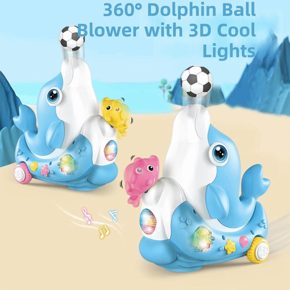 LED Light Electric Dolphin Musical Walking Dolphin Electric Blowing Ball 3D Cool Light Dolphin Electronic Pet