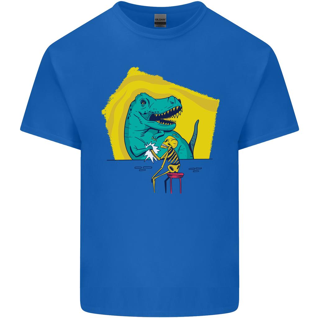 TRex Wrestling a Skeleton Dinosaurs Skull Unisexs Light Cotton TShirt