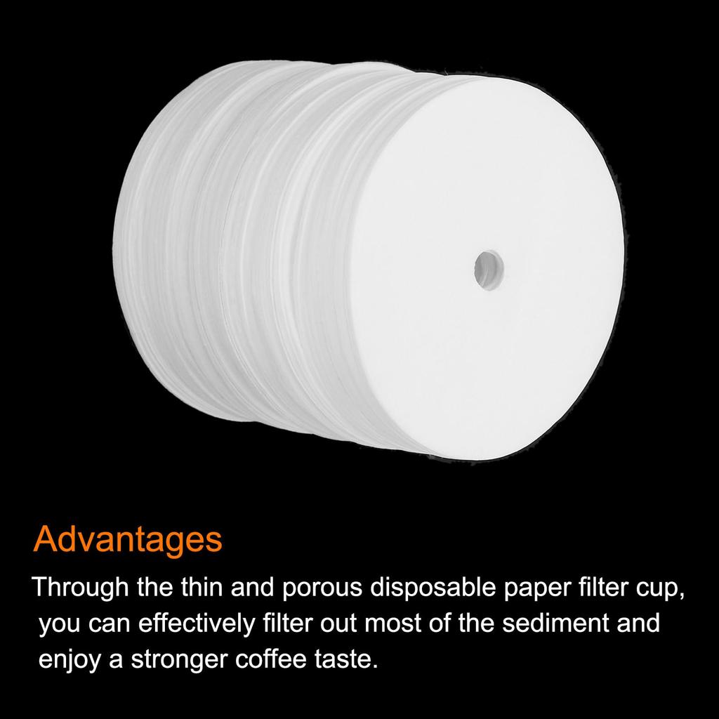 uxcell Round Paper Disposable Coffee Filters with Holes, 2.52" OD, for Espresso Makers, Cafes, and Offices, Pack of 400, White