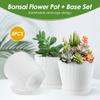 5Pcs Set Flower Pot PP Vegetation Pots with Drainage Holes and Saucers Thickened Multipurpose Succulent Pots for Indoor&Outdoor