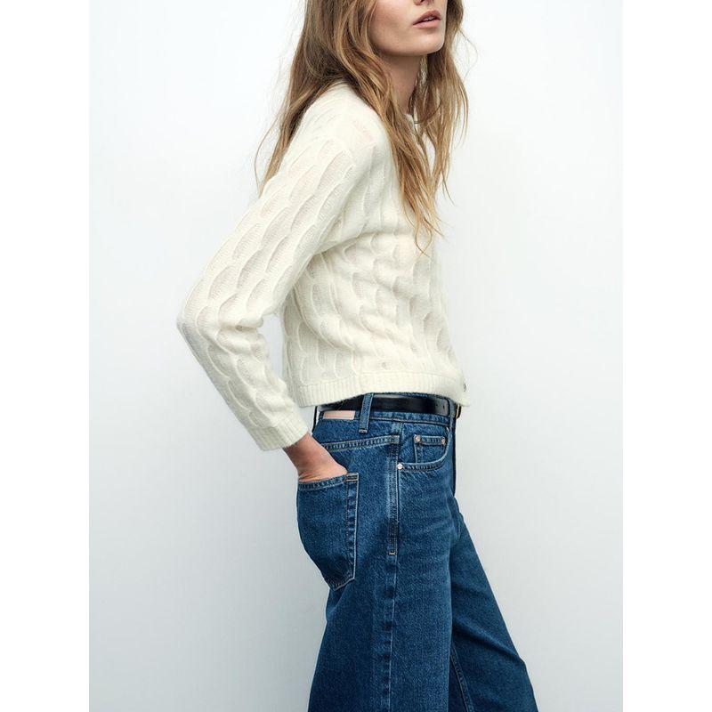 Za2025 Spring New Women's Clothing Single-Breasted Wavy Comfort and Casual Long Sleeve Knitted Coat 2893179