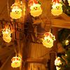 LED Christmas Lights String Santa Claus Snowman Battery-Operated Fairy Lights Window Garland Christmas Decorative Light Party New Year's Decorations