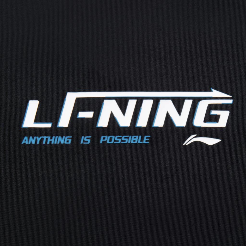 Li-Ning Comfortable Breathable Versatile Letter Round Neck Short Sleeve T-Shirt Men Tops Black ATSV389-1