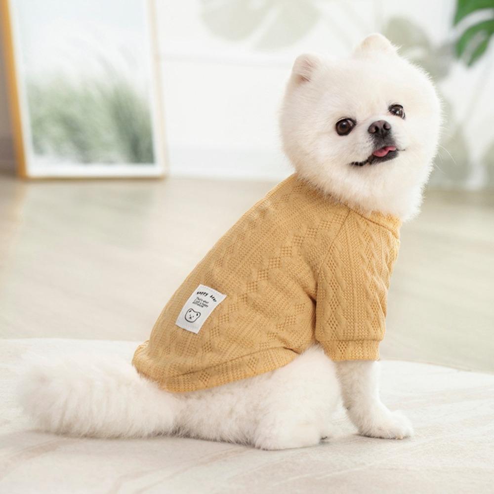 Solid Color Dog Knitting Sweater Cozy Pet Pullover Fashionable Cat Vest  Autumn Winter Season
