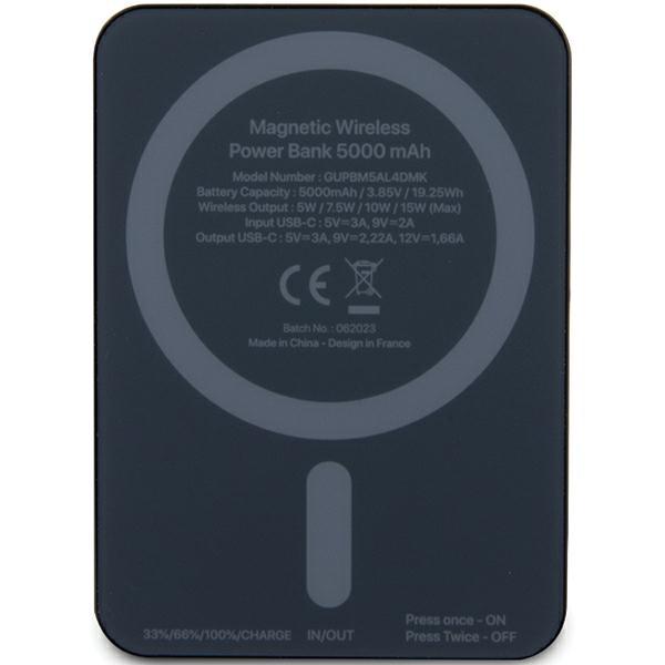 Powerbank indukcyjny 15W Guess MagSafe 5000mAh Czarny