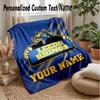 Leeds Rhinos Custom Flannel Throw Blanket Print Your Name Text Soft Warm Blanket Holiday Present