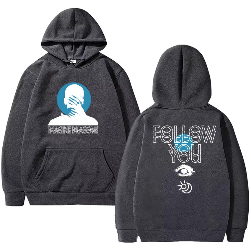 Imagine Dragons Follow You Song Doppelseitig Bedruckter Streetwear Unisex Harajuku Mode Hoodie Männer Frauen Lässige Fleece-Pullover