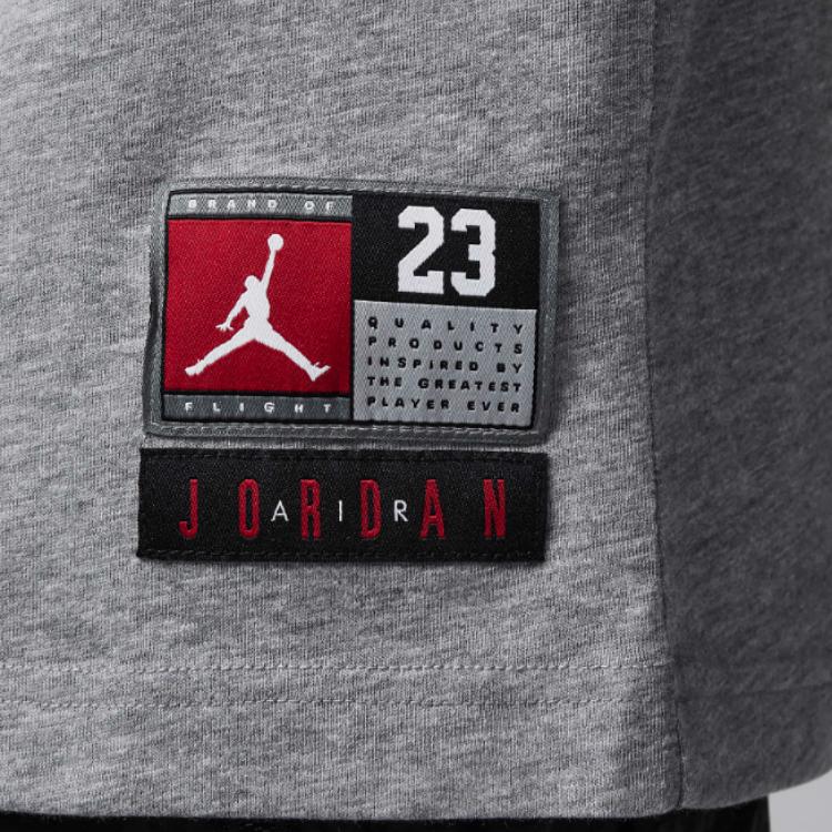 Jordan Practice Flight Long Sleeve Tee With Letter And Number Print Kids Tops Gray 95C591-GEH