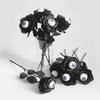 Black Eyeball Rose Artificial Flower – Single Stem Halloween Decoration with Multi-Color Options for Home Decor, Convenient