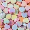 20pcs/Lots Acrylic Double-Sided Heart-Shaped Beads Mixed Color Spacer Beads for DIY Necklace Bracelet Jewelry Making Accessories