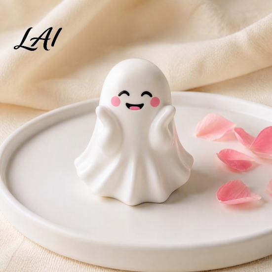 Cute Desk Accessory for Autumn Halloween Ghost Figurine Mini Cartoon Statue Little Spooky Table Decor Desktop Ornament Tiered Tray Home Yet Adorable