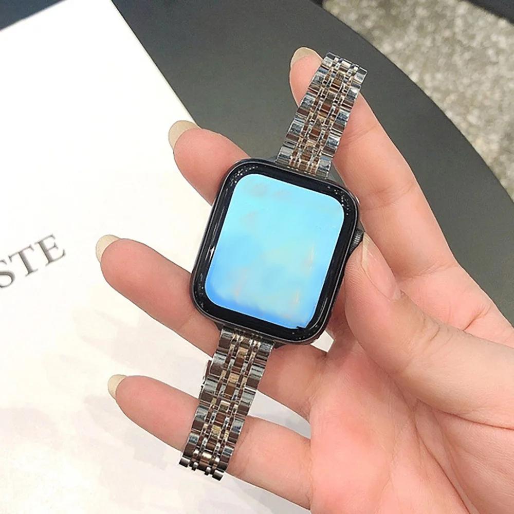 Classic Stainless Steel Slim Band For Apple Watch Strap Ultra 49mm 45mm 44mm 42mm 41mm 40mm 38mm For Iwatch Series 9/8/7/6/5/4/3/2/1/SE