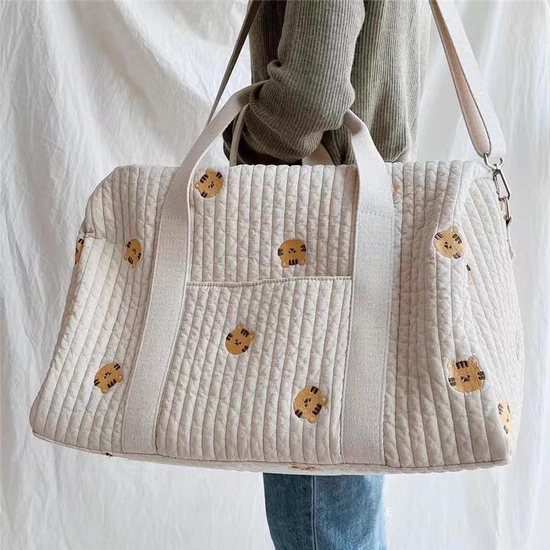 Korean Little Bear Large Capacity Travel Tote and Crossbody Bag