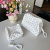 Lace Fabric Polka Dot Makeup Bag for Women Girl Female's Cosmetic Pouch for Fresh & Sweet Style Brush Toiletry Bag Case