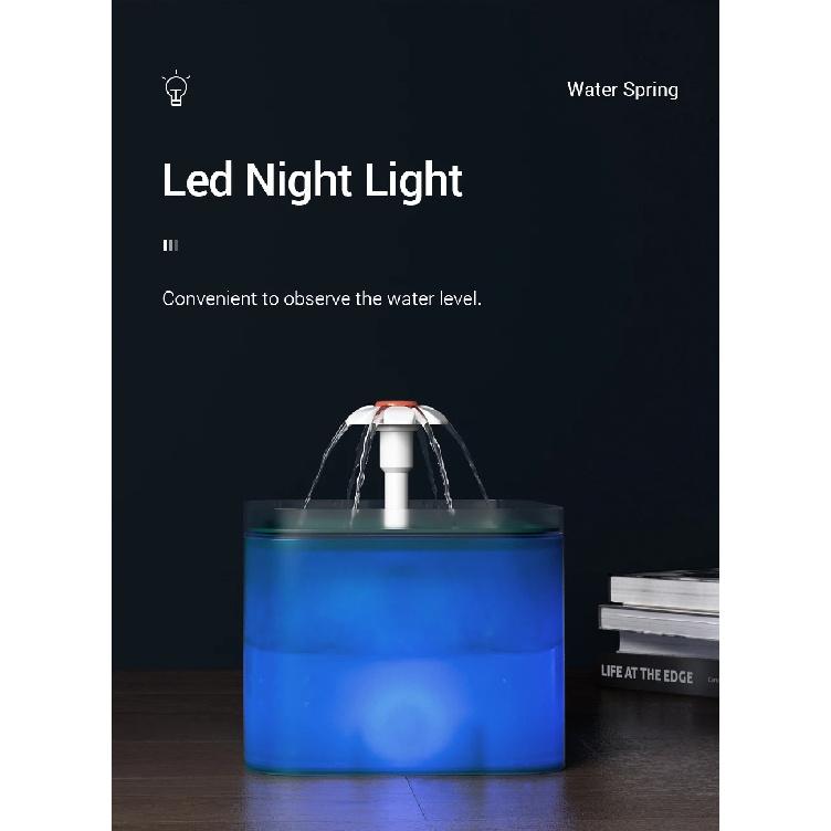 ROJECO Cat Water Fountain Filter LED Automatic Pet Water Dispenser For Cat Accessories Auto Drinker for Cats Drinking Fountain