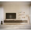 Mobilier TV de perete cu 4 uși basculante – BEMMI – 300 cm – aspect lemn de nuc