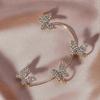 Shining Butterfly Zircon Cuff Earrings Non Piercing Earnings Luxury Jewelry For Women