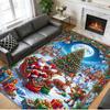 Tapis Carré Imprimé Noël Tapis de Sol Doux Antidérapant Pour Chambre à Coucher Cadeau de Fête