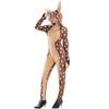Adult Women Animals Sika Deer Elk Christmas Reindeer Velvet Hooded Jumpsuit New Year Halloween Role Play Dress Up Cosplay Costume