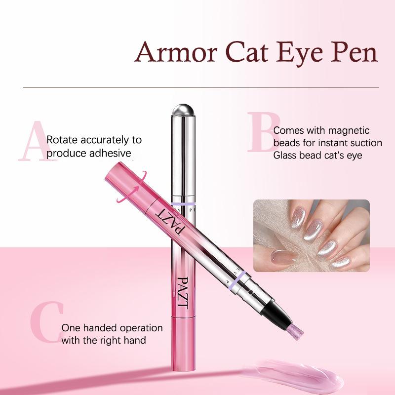 6 In 1 Cat Eye Magnetic Pen For Nails All-In-One Nail Polish Gel For Gel Polish Lazy Manicure Construction Magnetic Beads Pen