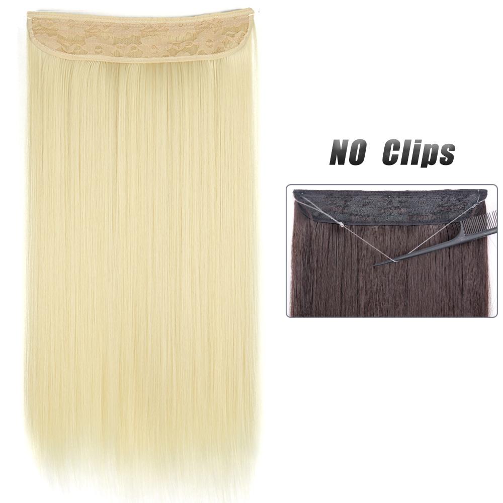 MERISIHAIR Women Fashion Long Straight Hair Extensions Synthetic Fiber Long Wavy Straight Invisible No Clips Hairpiece