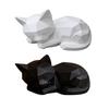 Geometric Sleeping Cat Figurine, 3D Printed Minimalist Cat Statue, Abstract Animal Sculpture for Desk Shelf Home Office Decor
