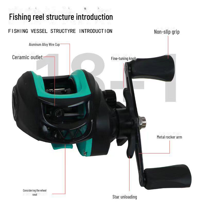 

Blackfish Water Drop Reel with Special Magnetic Brake for Long-Distance Casting and Cross-Border Fishing. right hand зелёный
