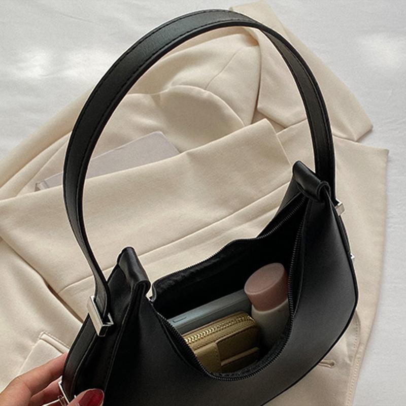 Fashion Luxury Design Pu Leather Hobo Shoulder Bag Women Compact Clutch Handbag Purse Female Underarm Bag Travel Totes