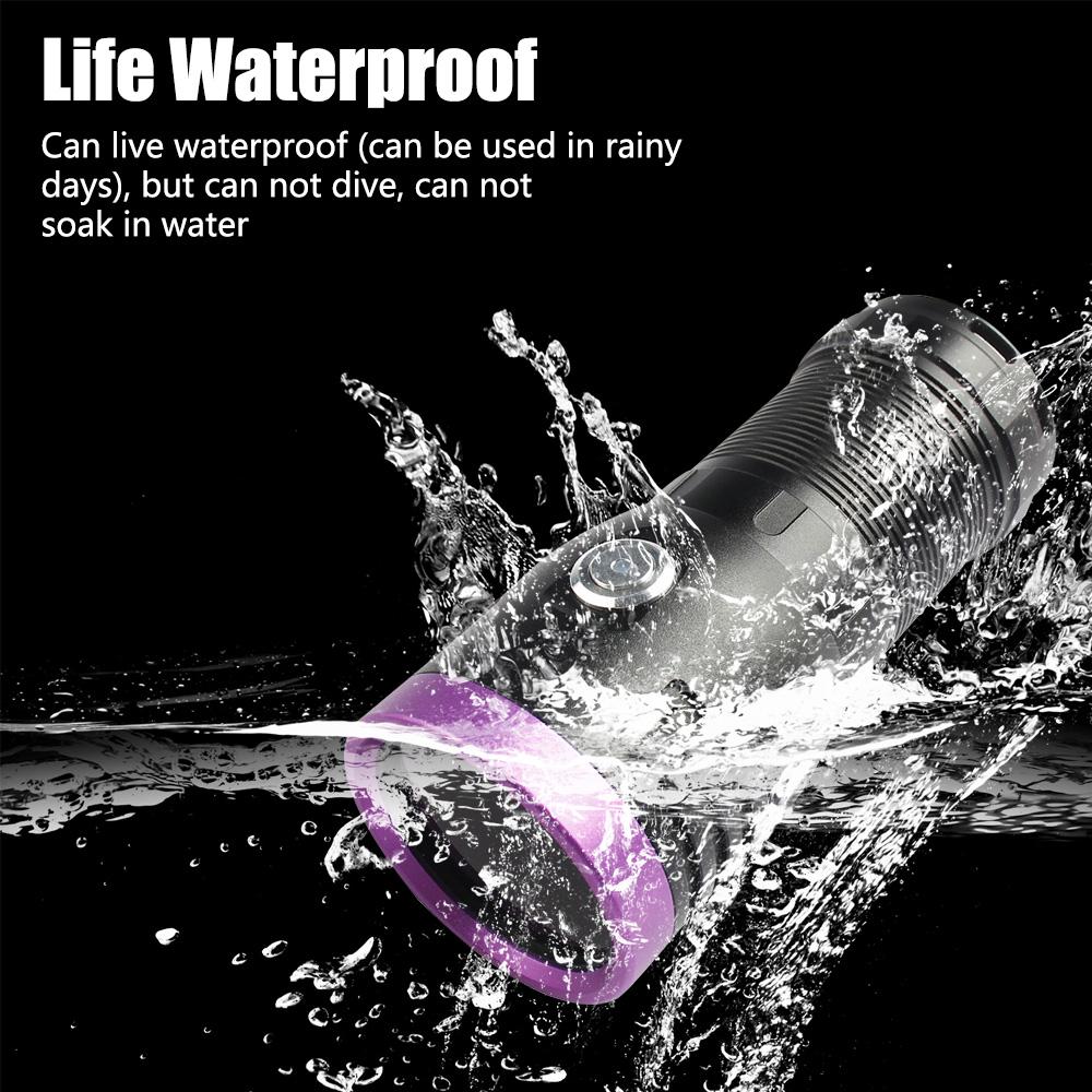60W/80W/120W High Power UV Flashlight 3/4/6-CORE 365nm Type-C Rechargeable Black Mirror Purple Light Wood's UV Detection Lantern