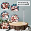 Christmas Ornament Cartoon Santa Claus Snowman Reindeer 2D Acrylic Christmas