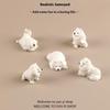 5 stk Miniature Hvalpe Eventyrhave Dekoration Kawaii Harpiks Tegneserie Dyr Hvid Hund DIY Boligindretning Dukkehus Tilbehør