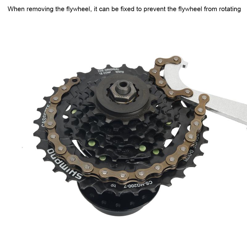 Bike Cassette Flywheel Removal Tool With Chain Whip Sprocket Wrench 3 In 1 MTB Road Bicyclee Bottom Bracket Remover BB Spanner