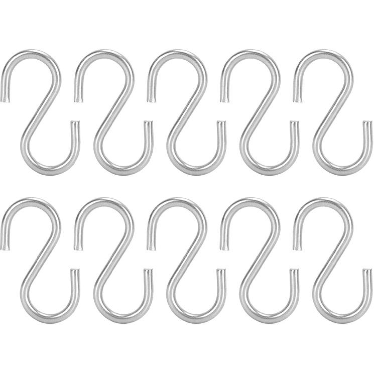 

Tissting 20 Pcs M3 S Shaped Heavy Duty Stainless Steel Hanging Hooks, Multi Purpose Hooks for Basketball Hoop, Garden, Bedroom (39.8mm / 1.6in)