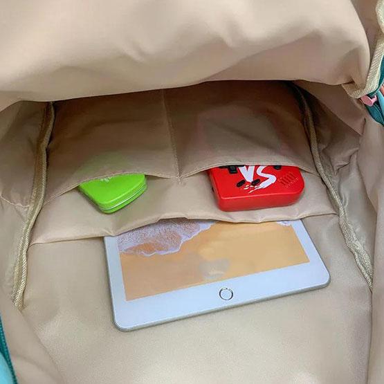 Încântător cu pandantiv de rață ghiozdan impermeabil, insigne drăguțe pentru fete, rucsac din nailon, în stil preppy, rucsac de culoare contrastantă, versatil