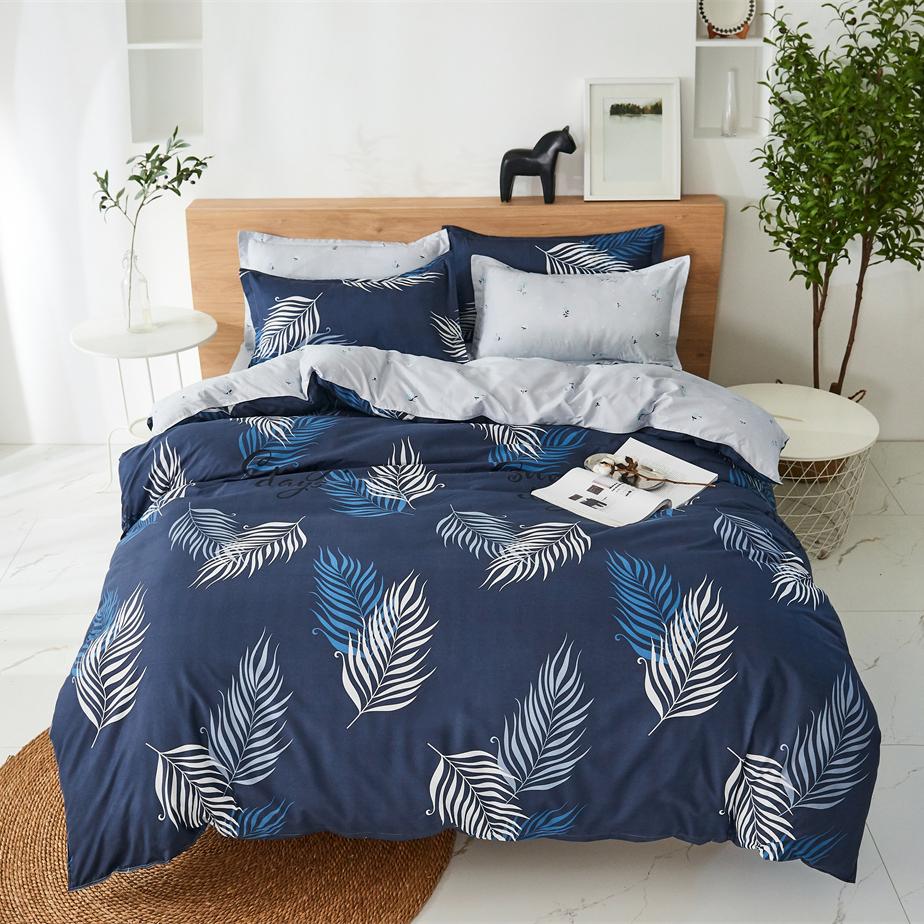 Comforter Botanical Floral 3Pcs Chrysanthemum Pattern Comforter Microfiber Farmhouse Flower Leaves Bedding Set Twin
