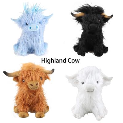 Highland Cow Plus Simulation schottischer Hochlandrinder-Plüschpuppen, langhaariges Rinderspielzeug