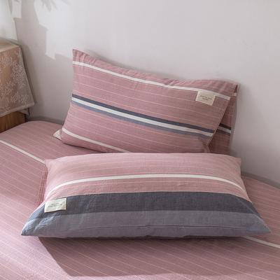 Ins Style Fashion Cotton Solid Color Knitted Washable Pillowcase 2pcs Low-key Simple Breathable Skin-friendly