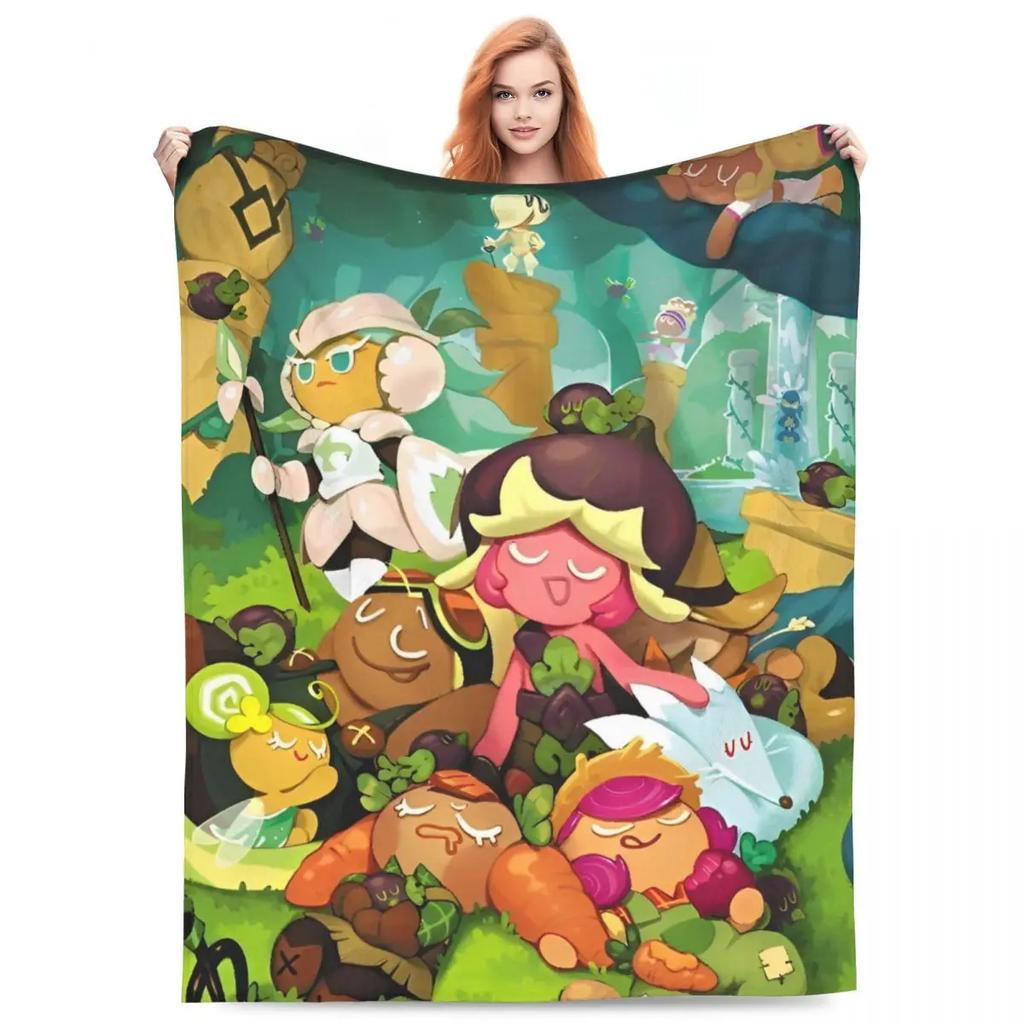 Cookie Run Kingdom Fleece Throw Blankets Action Gacha Game Blanket for Bed Couch Super Warm Bedding Throws