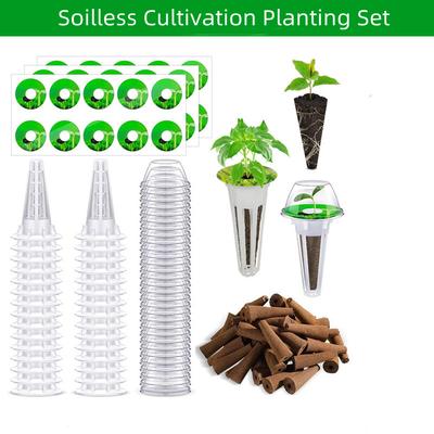 15/30/80 Piezas Cesta de Crecimiento de Plantas Cultivo sin Suelo Bloque de Semillero Bloque Esponjoso de Plántula para Crecimiento Hidropónico Suministros de Jardín