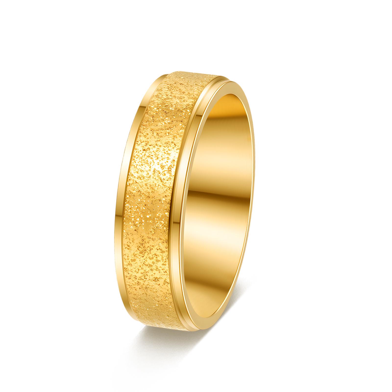 Матовые парные кольца из нержавеющей стали - Свадебные кольца в простом стиле Size 10