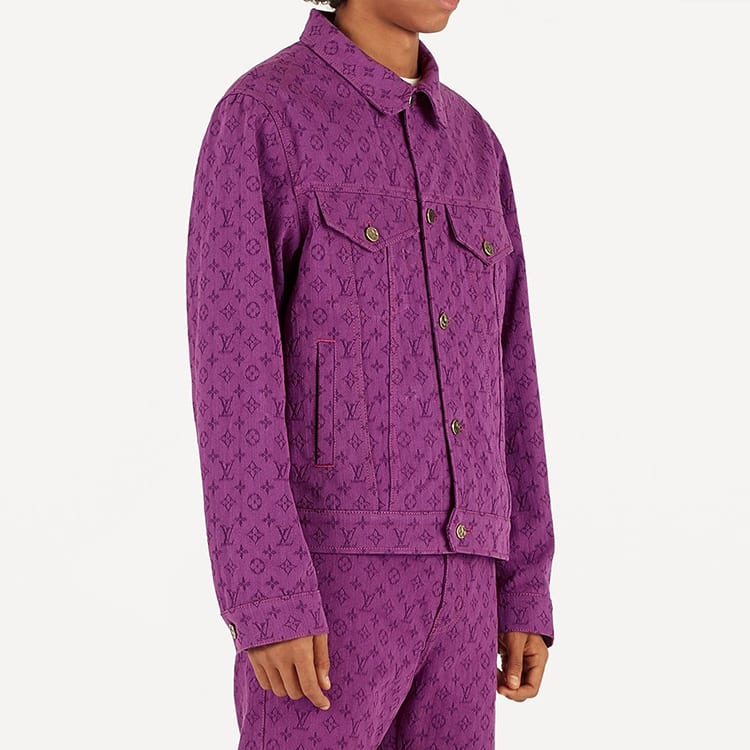LOUIS VUITTON Denim Jacket Men's Purple 1A5P3