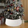 Rustic White Christmas Tree Collar Plush Tree Skirt Protector Base for Indoor Outdoor Farmhouse Home Holiday Party Decoration