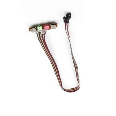 USB 3.5mm Port Microphones Earphone Cable Cord for PC Computer Chassis Case Front Panel with 2 USB Port Microphones Earphone Port