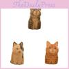 Wooden Vintage Cat Figurine Desk Decor With Retro Style For Home Office Gift