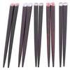1Set Wood Printed Chopsticks Exquisite Printed Pattern Practical Tableware Smooth Polished Slim Decorative Wood Family Dining