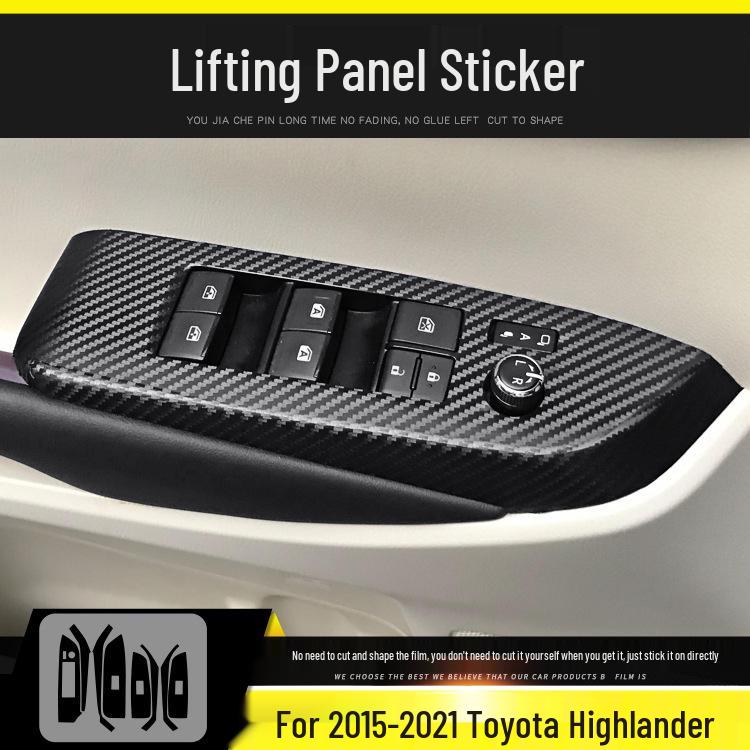 Carbon Fiber Anti-Kick Center Console Sticker for 09-21 Toyota Highlander Interior Decoration