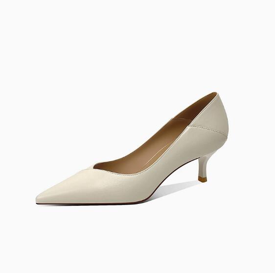 Genuine Leather Women Heels Luxury Brand