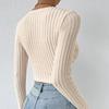 IHUASU Women's Fall Short Spice Deep V-Neck Slim Sexy Long Sleeve T-Shirt